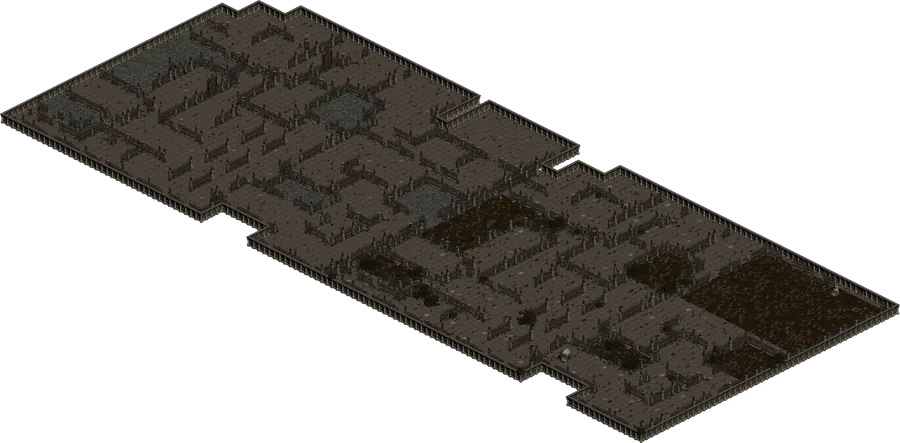 Mapa da Corrupted Tower 2: o labirinto de lápides do cemitério